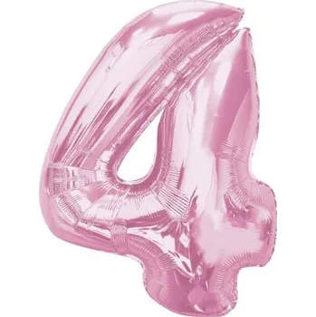 Balónek Fóliový balónek Smart, číslice 4, světle růžová, 92 cm