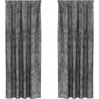 Prostěradlo Závěsy Velurové 2 ks s Kroužky Šedé 225x140 cm