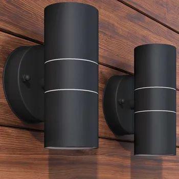 Venkovní osvětlení vidaXL Venkovní LED nástěnná svítidla 2ks nerez horní/spodní osvětlení [42417] Barva: Černá