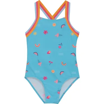 Dámské plavky Dívčí plavky COLOR KIDS-Swimsuit W Elastic Straps, AOP-7452-River Blue Modrá 152