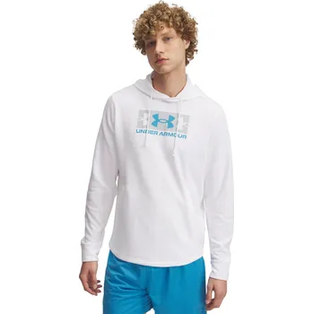 Pánská mikina Pánská mikina s kapucí UNDER ARMOUR-UA Rival Terry Logo Hood-WHT Bílá S