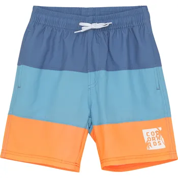 vybavení na pláž Plavky COLOR KIDS-Swim Long Shorts, Colorblock-7452-River Blue Modrá 128