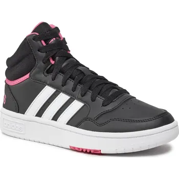 Dámská tenisová obuv Dámská rekreační obuv ADIDAS-Hoops 3.0 Mid core black/cloud white/pink fusion Černá 37 1/3