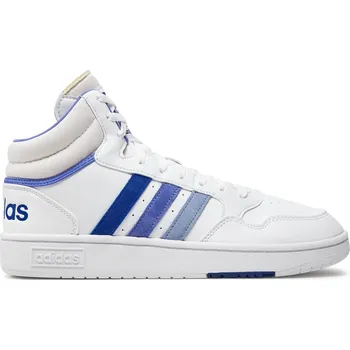 Pánská tenisová obuv Pánská rekreační obuv ADIDAS-Hoops 3.0 Mid cloud white/blue spark/semi cobalt blue Bílá 48