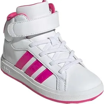 Dámská tenisová obuv Dívčí rekreační obuv ADIDAS-Grand Court Mid K cloud white/shock pink/grey two Bílá 34