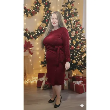 Dámské šaty Společenské šaty se třpytkami bordo Velikost: UNI: L-4XL