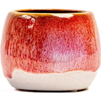 Květináč Keramický obal Rabat 6 cm, bílá/červená