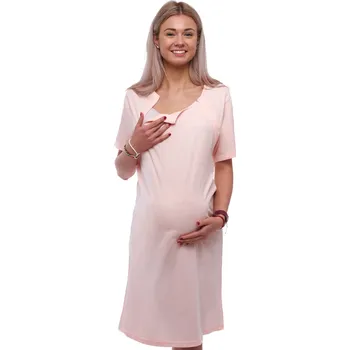 Dámská noční košile Kojící noční košilka dvojpropínací na zipy růžová bez obrázků 1C3990 růžová xxxl
