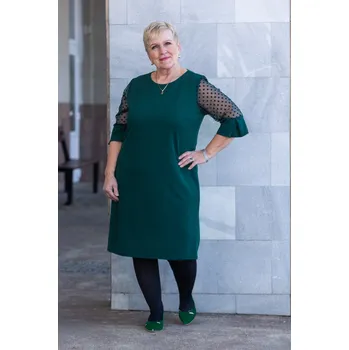 Dámské šaty Figo Společenské šaty CLAIRE Barva: Lahvově zelená, Velikost: 50