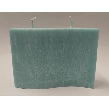 Svíčka Svíčka vonná z palmového vosku - vlna 2 knoty 10 cm - ledově modrá - Ledový vítr