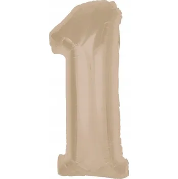 Balónek Foliový balónek Číslice 1 Matný Latte Béžový Dekorace Narozeniny 92 cm