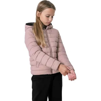 Dívčí bunda 4F JUNIOR-GIRLS JACKET JKUDP001-56S-LIGHT PINK Růžová 164
