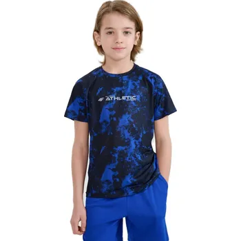 Chlapecké tričko Chlapecké tréninkové tričko s krátkým rukávem 4F JUNIOR-TSHIRT FNK M1210-92A-MULTICOLOUR 2 ALLOVER Mix 122/128