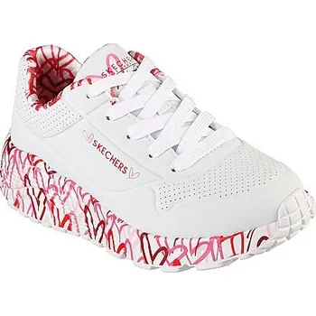 Dětská móda Dívčí rekreační obuv SKECHERS-Uno Lite Lovely Luv white/red Bílá 30