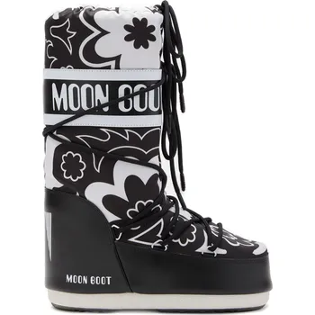 Dámská zimní obuv Dámské vysoké zimní boty MOON BOOT-MB ICON FLOWER-NA02 BLACK/WHITE Mix 35/38