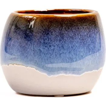 Květináč Keramický obal Rabat 12 cm, bílá/modrá