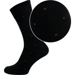 Černé pánské ponožky s vínově červenými puntíky