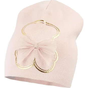 Kojenecká čepice Dětská bavlněná čepice Jamiks MARTINA MARTINA.Nak.gl.JWH060.G růžová 30X, vel. 50