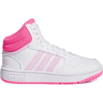 Pánská tenisová obuv Dívčí rekreační obuv ADIDAS-Hoops 3.0 Mid K cloud white/orchid fusion/lucid pink Bílá 36 2/3
