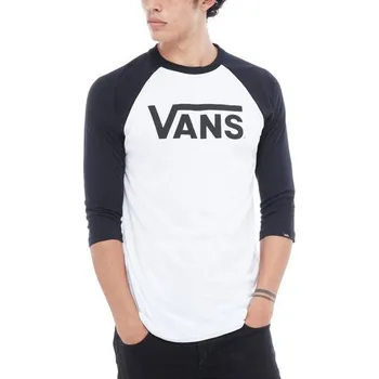 Pánské tričko Pánské triko s krátkým rukávem VANS-CLASSIC RAGLAN-WHITE-BLACK Bílá XS