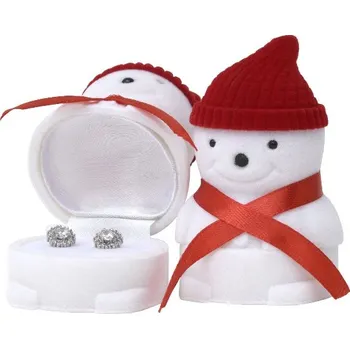 Dárková krabička B-TOP Vánoční dárková krabička sněhulák – samet