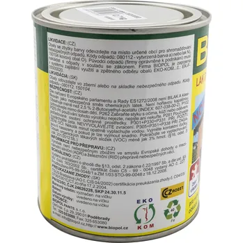 Lak na dřevo Bilak A 0000 lesk disperzní lak na dřevo, transparentní, 0,7 kg