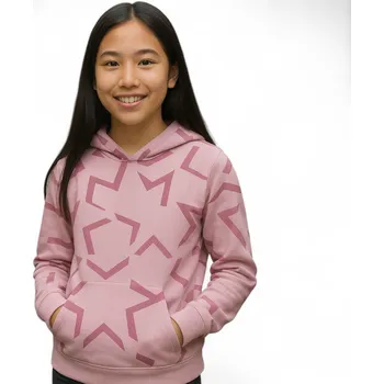 Pánská mikina Dívčí mikina s kapucí 4F JUNIOR-SWEATSHIRT F1937-4FJWAW25TSWSF1937-56A-LIGHT PINK ALLOVER Růžová 134