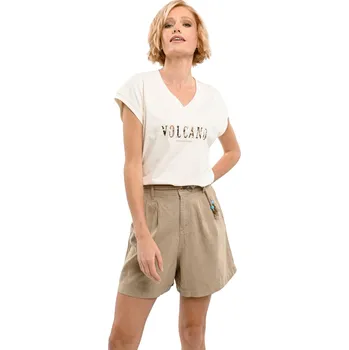 Dámské legíny Dámské kraťasy VOLCANO-P-ALESS-101-BEIGE Béžová XL