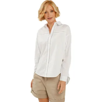 Dámská košile s dlouhým rukávem VOLCANO-LAUREL-100-WHITE Bílá XS