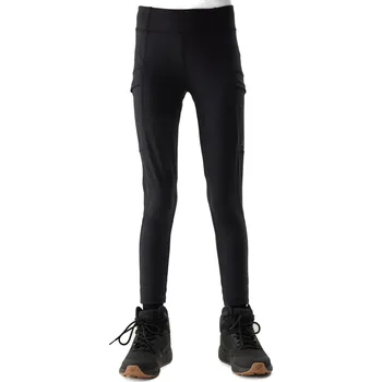 Dámské legíny Dívčí turistické legíny 4F JUNIOR-TROUSERS FNK-4FJWSS24TFTRF493-21S-BLACK Černá 134/140