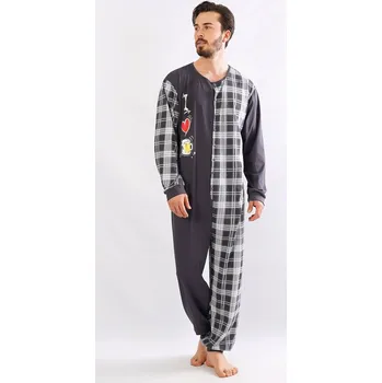 Pánské pyžamo Cool Comics Overal I love beer tmavě šedé