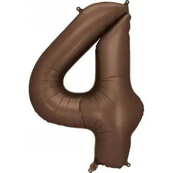 Balónek Fóliový balónek Číslice ''4'', 86 cm, mocca (moka)