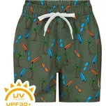 Chlapecké plavky COLOR KIDS-Swim shorts short AOP-dark ivy Zelená 128