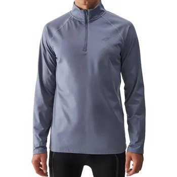 Pánská mikina Pánská zateplená lyžařská mikina s 1/2 zipem 4F-BRUSHED UNDERWEAR-WAW24UBRUM076-32S-DENIM Modrá S