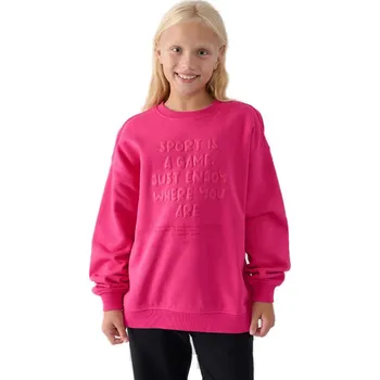 Dívčí mikina Dívčí mikina 4F JUNIOR-SWEATSHIRT-JWAW24TSWSF1214-55S-HOT PINK Růžová 146