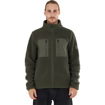 Pánská mikina Pánská turistická mikina se zipem FUNDANGO-Haven Hybrid Jacket-590-oliv Zelená XXL