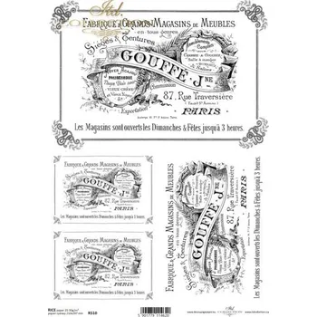 Umělecký papír Rýžový papír na decoupage ITD - Nápisy - R0510