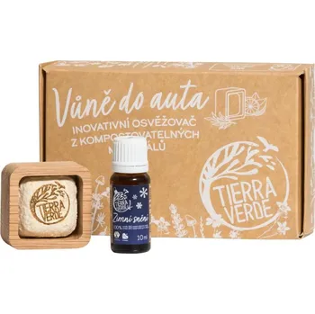 Vůně do auta Tierra Verde Dřevěný držák + difuzér Zimní snění