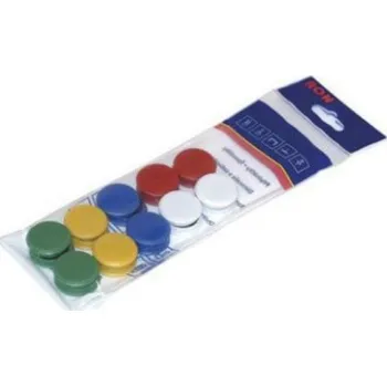 Dekorativní magnet Conmetron 852/24 barevné magnety 24 mm – kancelářské v plastovém pouzdře, balení 10 ks