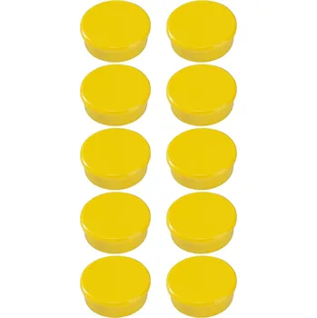Dekorativní magnet DAHLE 95538 magnet žlutý 38 mm – extra silný s ochranným krytem, balení 10 ks