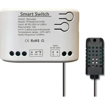 Měřič spotřeby EwTouch TH1CH-RF eWelink beznapěťový Wi-Fi apínač s měřením teploty a vlhkosti, RF 433MHz ET-TH1CH-RF