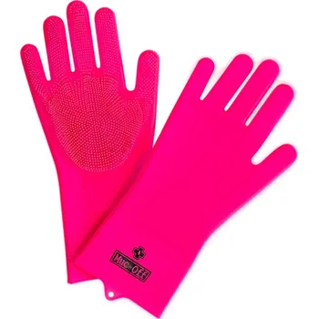 Cyklistické rukavice Nástroj pro údržbu kola MUC-OFF-Deep Scruber Gloves Pink M Růžová