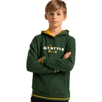 Pánská mikina Chlapecká mikina s kapucí VOLCANO- B-STYLE JUNIOR 300 GREEN Zelená 146/152