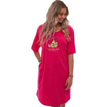 Dámská noční košile Dámská noční košilka, bavlněná, nadměrná, FRESH QUEENSLAND, růžová 1C4027 růžová 1xl
