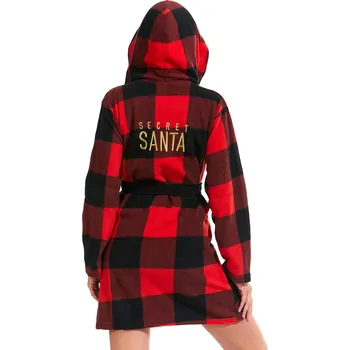 Dámské pyžamo Kostkovaný župan do porodnice secret Santa 1Z1094 červená xxl