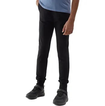 Dámské legíny Dívčí tepláky 4F JUNIOR-TROUSERS-4FJWSS24TTROF587-20S-DEEP BLACK Černá 134