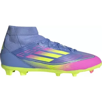 Sport Chlapecké fotbalové kopačky outdoorové ADIDAS-F50 League Mid Jr FG/MG blue fusion/lucid lemon/lucid pink Modrá 38 2/3