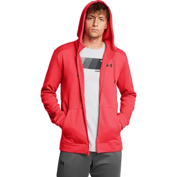 Pánská mikina Pánská zateplená tréninková mikina se zipem UNDER ARMOUR-UA Armour Fleece FZ Hoodie-RED Červená S