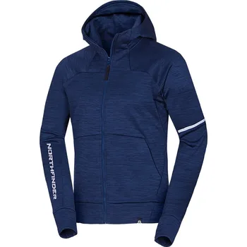 Pánská mikina Pánská zateplená turistická mikina se zipem NORTHFINDER-LUIGI-285bluemelange Modrá S