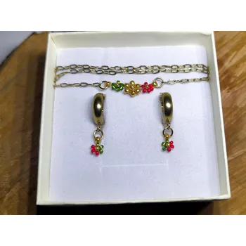 Souprava šperků Bellakvět Sada "Vánoční přání" - Náhrdelník & Náušnice | Miyuki & Ocel